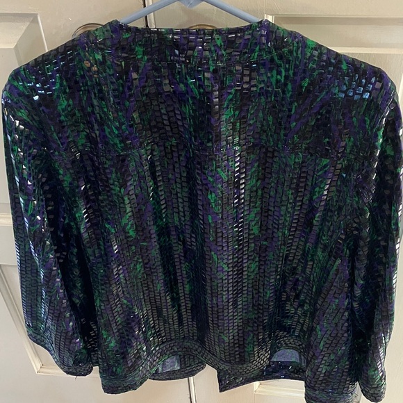 Ruby Rd. Black and Green Patterned Jacket - Picture 4 of 4